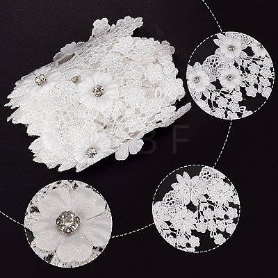 Polyester Lace Trim OCOR-WH0068-84A-1