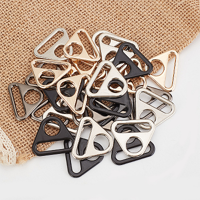 ANATTASOUL 32Pcs 4 Colors Alloy Adjuster Triangle Buckles AJEW-AN0007-14-1