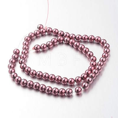 Non-magnetic Synthetic Hematite Bead Strands G-F301-6mm-01-1