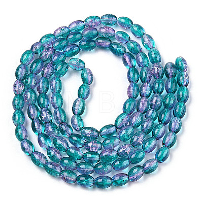 Transparent Crackle Glass Beads Strands DGLA-S085-6x8-33-1