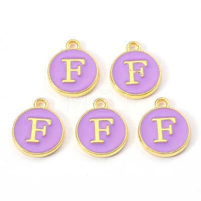 Golden Plated Alloy Enamel Charms X-ENAM-S118-10F-1