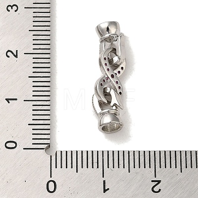 Rack Plating Brass Pave Clear Cubic Zirconia Fold Over Clasps KK-M285-31A-01P-1