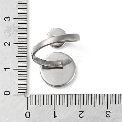304 Stainless Steel Open Cuff Ring Findings STAS-E124-05G-P-1