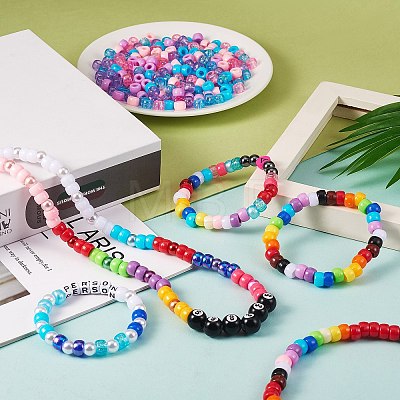1200Pcs 2 Style 3 Colors Opaque & Transparent Acrylic European Beads OACR-SZ0001-27-1