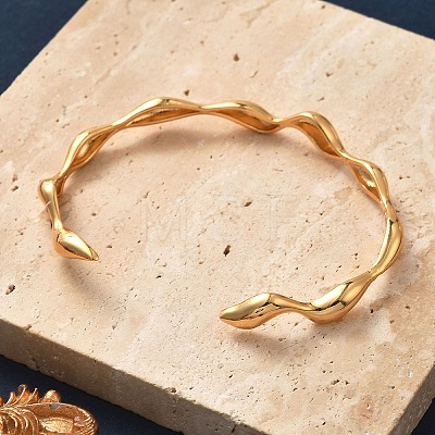 Brass Cuff Bangles for Women BJEW-F482-10G-1