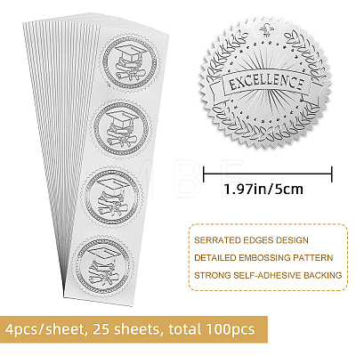 Custom Silver Foil Embossed Picture Sticker DIY-WH0336-005-1