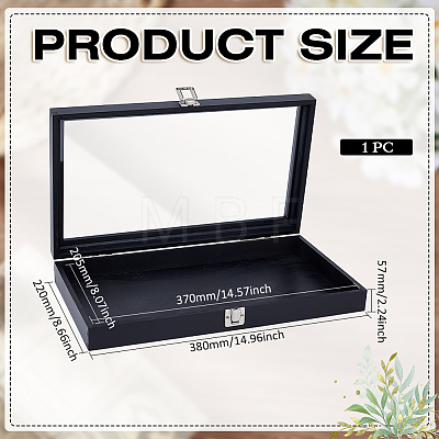 Wood Jewelry Display Cases with Visible Window Lid AJEW-WH0696-753A-1