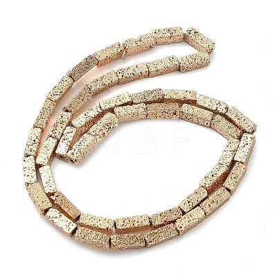 Electroplated Natural Lava Rock Beads Strands G-I360-K04-02-1