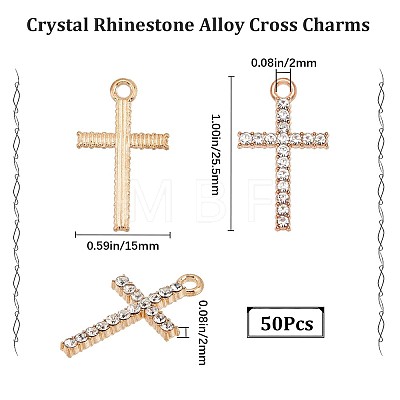 50Pcs Alloy Crystal Rhinestone Pendants FIND-SC0005-02-1