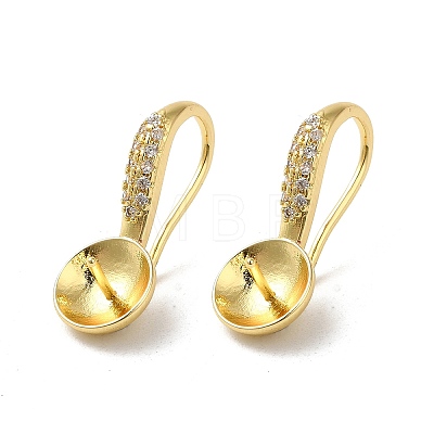 Rack Plating Brass Micro Pave Cubic Zirconia Earrings Hooks KK-E084-65G-1