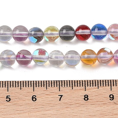 Electroplated Synthetic Moonstone Beads Strands G-C131-A01-01-1
