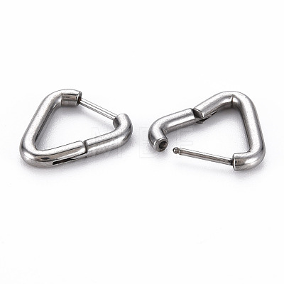 Triangle Huggie Hoop Earrings for Women EJEW-N016-007-NR-1