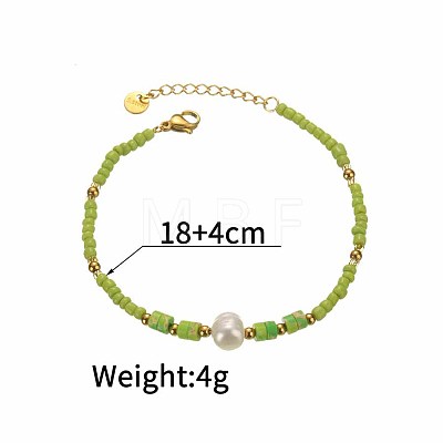 Golden Malachite Natural Pearl Bracelet Dopamine Fashion Simple Girlfriend Bracelet MG9989-1-1