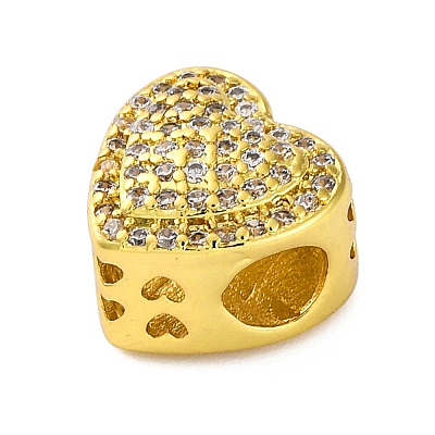 Rack Plating Brass Micro Pave Cubic Zirconia Beads KK-Z081-01C-1