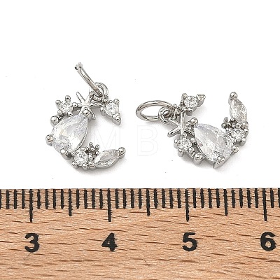 Brass Micro Pave Clear Cubic Zirconia Pendants KK-D228-17P-1