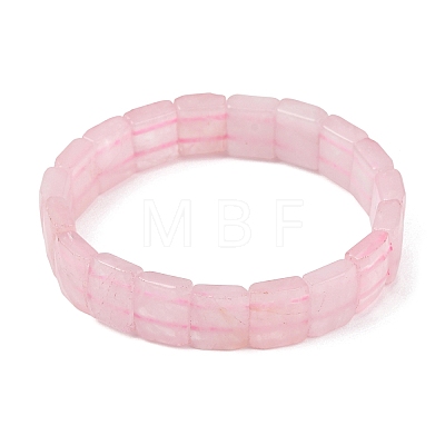 Natural Rose Quartz Beaded Stretch Bracelets for Unisex G-K303-02L-1