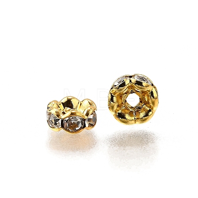 Brass Rhinestone Spacer Beads RB-A014-L6mm-01G-NF-1