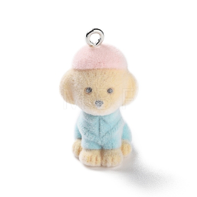 Flocky Resin Pendants RESI-A040-03A-1