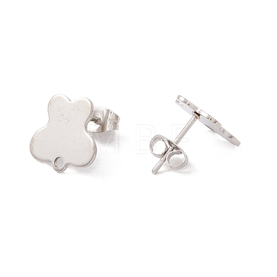 Non-Tarnish 201 Stainless Steel Stud Earring Findings EJEW-A071-04P-1