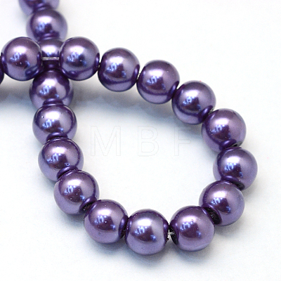 Baking Painted Pearlized Glass Pearl Round Bead Strands HY-Q003-6mm-59-1