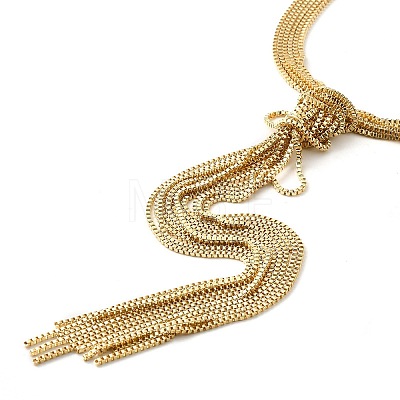 Brass Box Chains Lariat Necklace NJEW-P289-09G-1