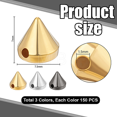 450Pcs 3 Colors Resin Spikes Screwback Studs RESI-PH0002-52-1