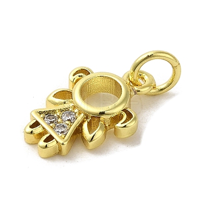 Brass Micro Pave Cubic Zirconia Charms KK-M283-18B-01-1