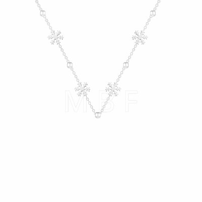 Snowflake 304 Stainless Steel Link Chain Necklaces for Women FS-WGDC653-03-1
