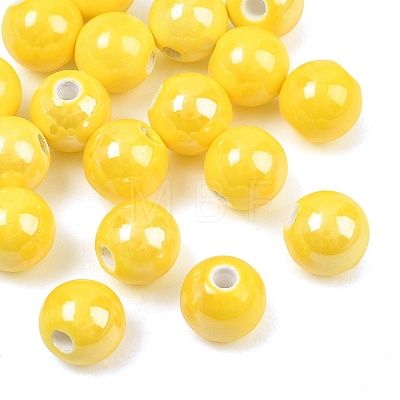 Glazed Porcelain Round Beads PORC-S489-10mm-10-1