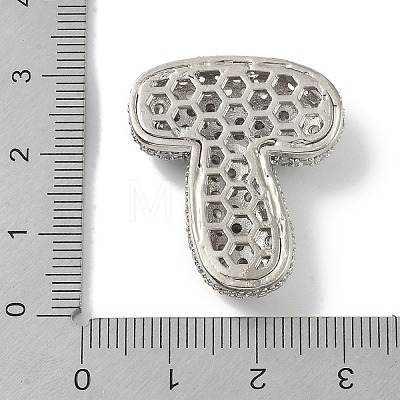 Rack Plating Brass Micro Pave Clear Cubic Zirconia Pendants ZIRC-U002-P-T-1