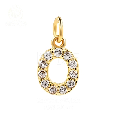Brass Cubic Zirconia Pendants with Jump Rings FIND-PW0024-09O-1