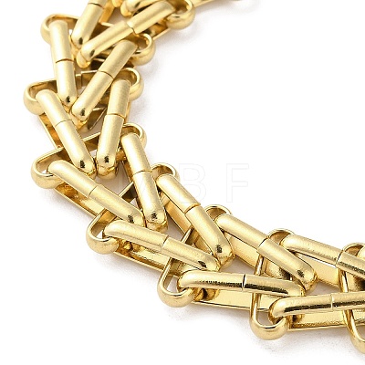 304 Stainless Steel Triangle Link Chain Bracelets for Women BJEW-G712-10G-1