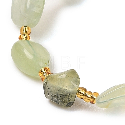 Natural Prehnite Chip Beads Bracelets & Necklaces Sets SJEW-P004-01P-03-1