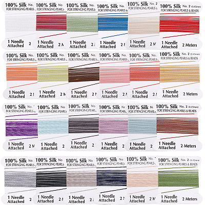 24Pcs 24 Colors Pure Silk Cord OCOR-BBC0001-05-1