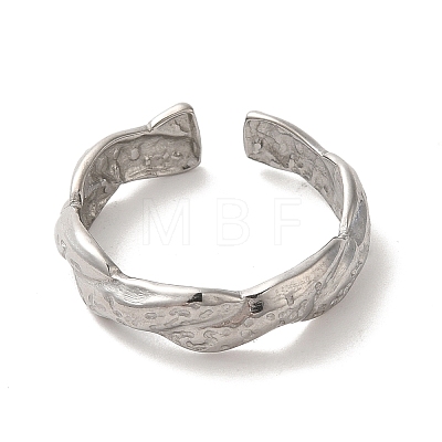 304 Stainless Steel Open Cuff Ring RJEW-C068-03D-P-1