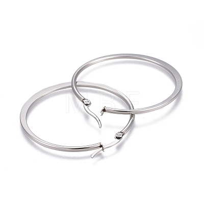 201 Stainless Steel Hoop Earrings EJEW-A052-27B-1