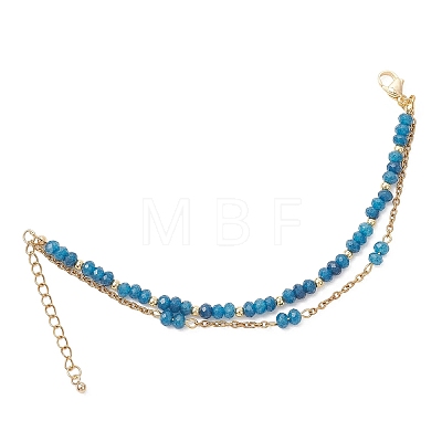 Adjustable Natural Malaysia Jade & 304 Stainless Steel Multi-strand Bracelets BJEW-JB13035-01-1