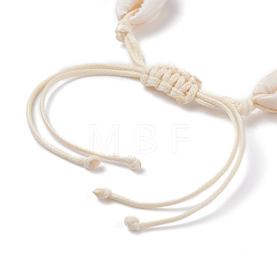 Natural Cowrie Shell Braided Bead Bracelet BJEW-JB07400-02-1