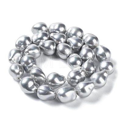 Electroplated Shell Pearl Beads Strands BSHE-G035-01B-01-1