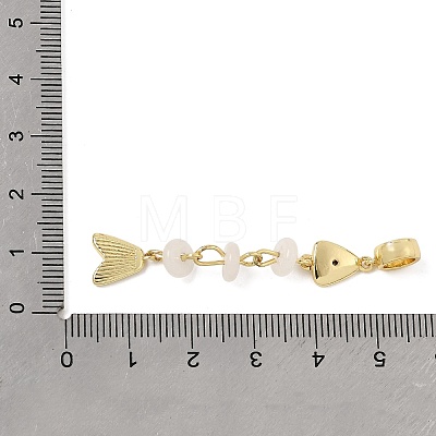 Brass Pave Cubic Zirconia Clear Cubic Zirconia & Natural White Jade & Enamel European Dangle Charms GG-CBA3401-01G-B05-1