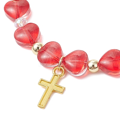 Alloy Cross Charm Bracelets BJEW-JB13490-1