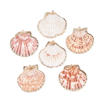 Electroplate Sea Shell Pendants SSHEL-S262-32-1