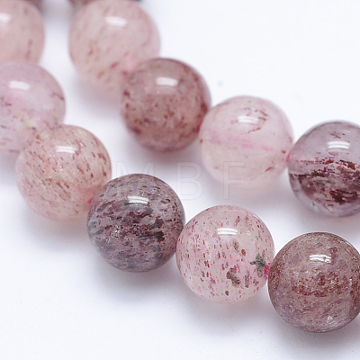 Natural Strawberry Quartz Beads Strands G-J373-16-8mm-1