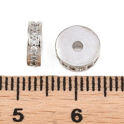 Brass Micro Pave Clear Cubic Zirconia Beads KK-H292-40P-1