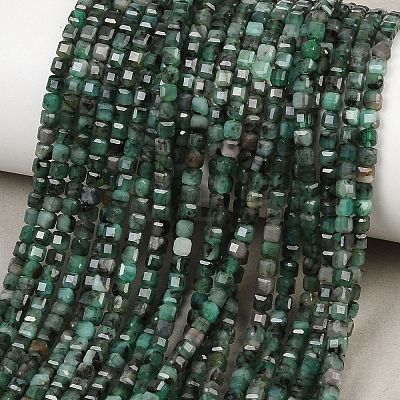 Natural Emerald Beads Strands G-B175-C04-3x3mm-1