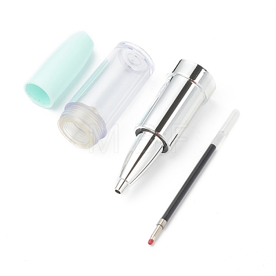 Lipstick Shape Empty Tube Black Ink Ballpoint Pens DIY-H123-A02-1