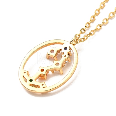 Colorful Cubic Zirconia Constellation Pendant Necklace NJEW-H166-01K-1