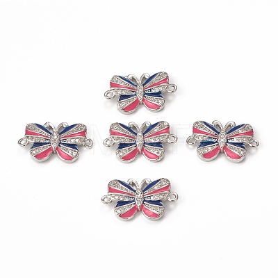 Brass Micro Pave Cubic Zirconia Connector Charms KK-E068-VB407-2-1