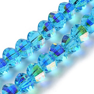 Transparent Electroplate Glass Beads Strands GLAA-Q099-D01-02-1