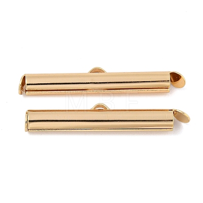 Brass Slide On End Clasp Tubes KK-N254-119G-05-1